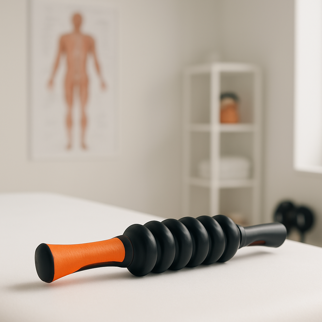 Beartrap massage recovery tool on a clinical physiotherapy table with professional equipment